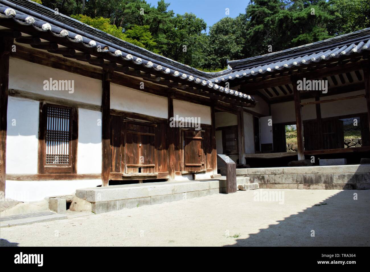 Traditional Korean house Hanok in Dosan Seowon Confucian academy near Andong, Korea Stock Photo