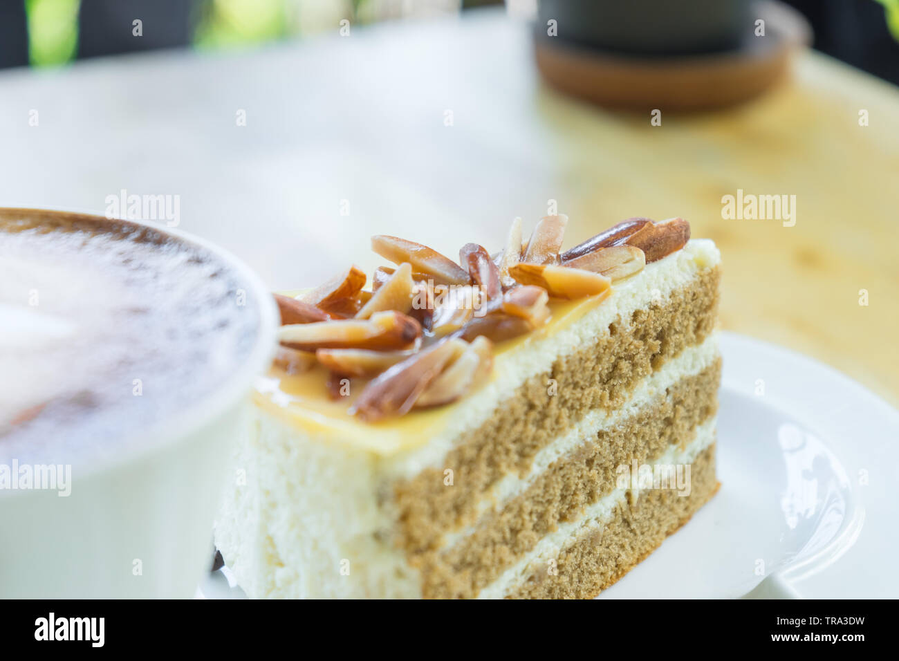 Bakery almond in plate Stock Photo