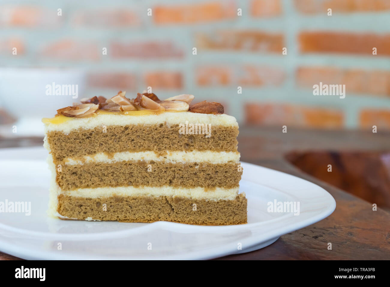 Bakery almond in plate, Stock Photo