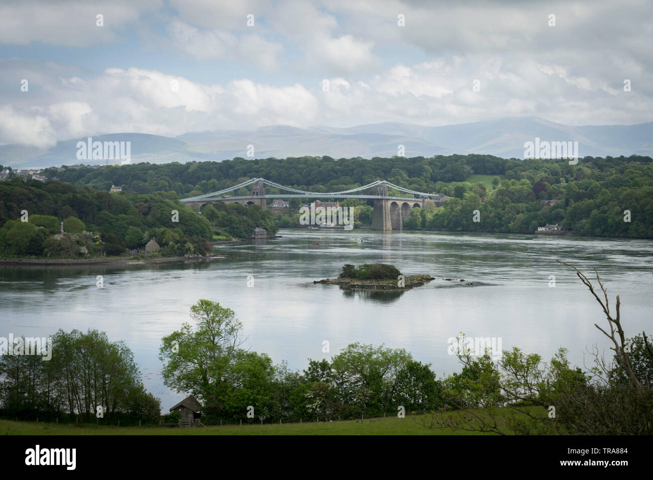 Menai Bridge, Anglesey, Wales, UK Stock Photo