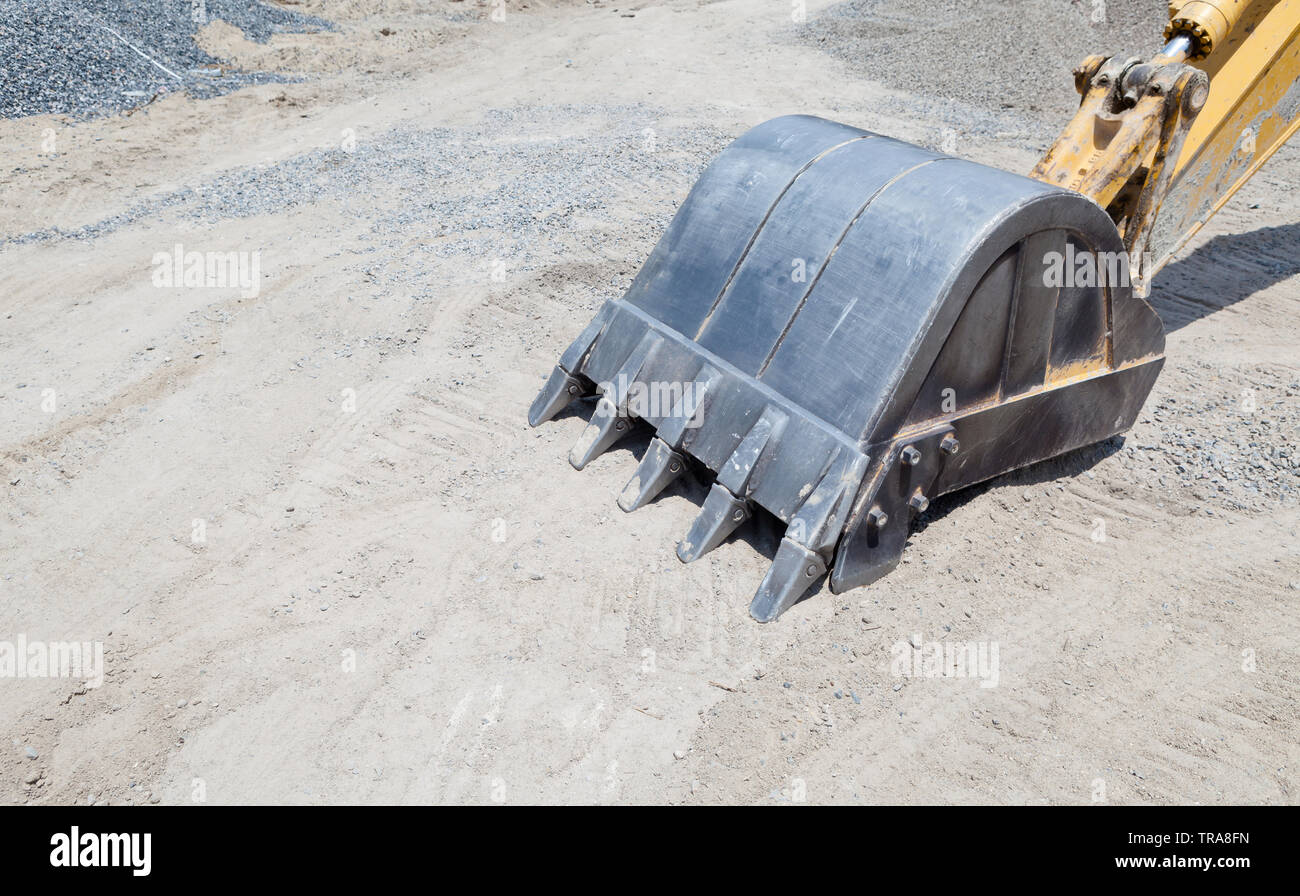 Hydraulic excavator digger bucket, Thailand Stock Photo