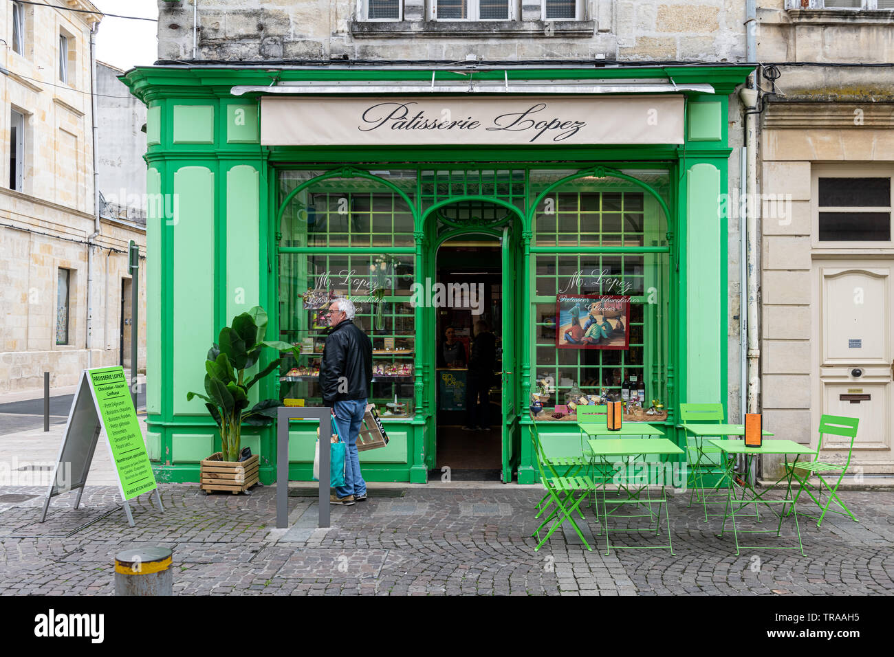 Local Patisserie n Libourne, France Stock Photo