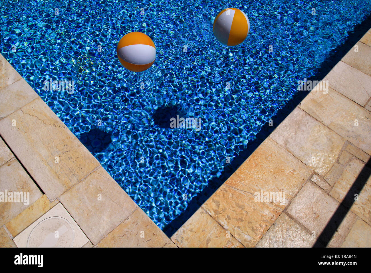 Two Rubber Air Yellow White Inflatable Balls And Toy For Swimming