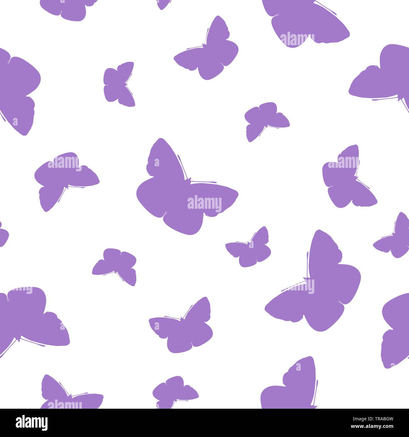 Seamless pattern purple Butterflies isolated on white background. Simple  butterfly flying girly print for fabric textile, wall paper, banner Stock  Photo - Alamy