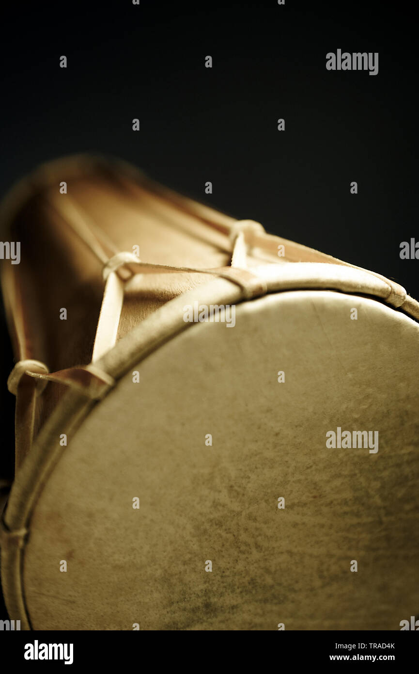 Beautiful close up shot in a studio of the Malaysian kompang a music