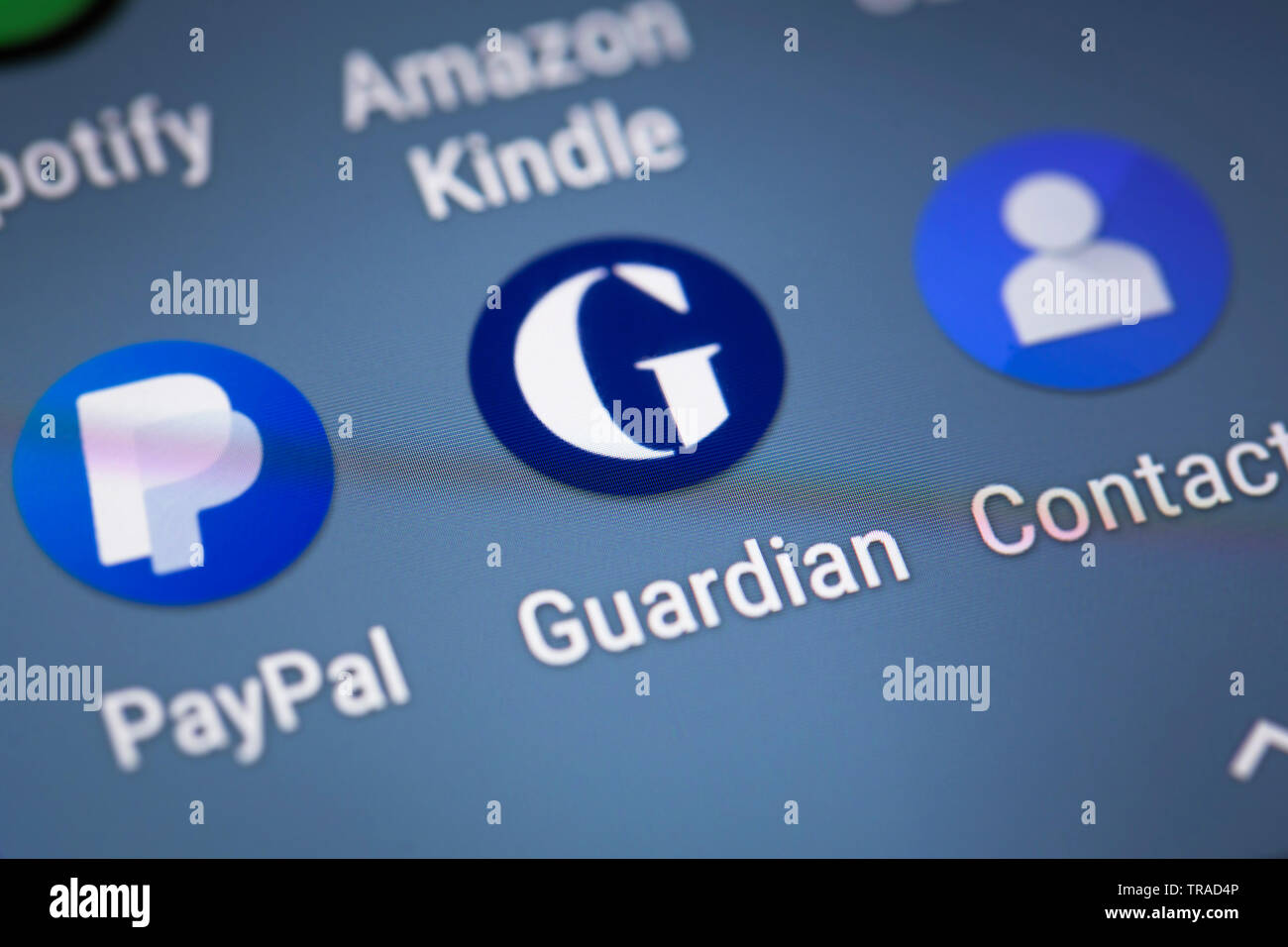 Guardian logo icon on mobile phone screen Stock Photo