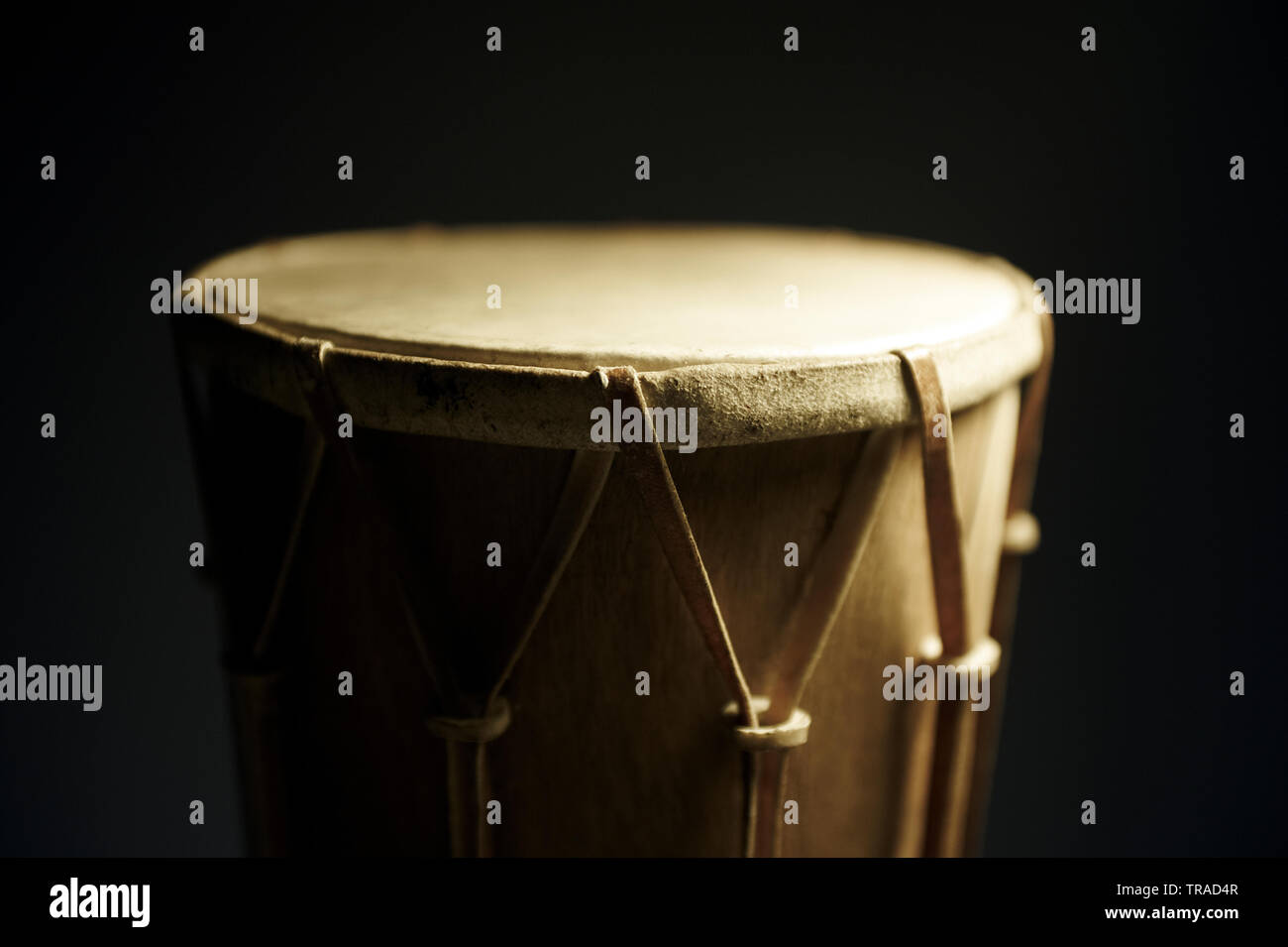 Beautiful close up shot in a studio of the Malaysian kompang a music