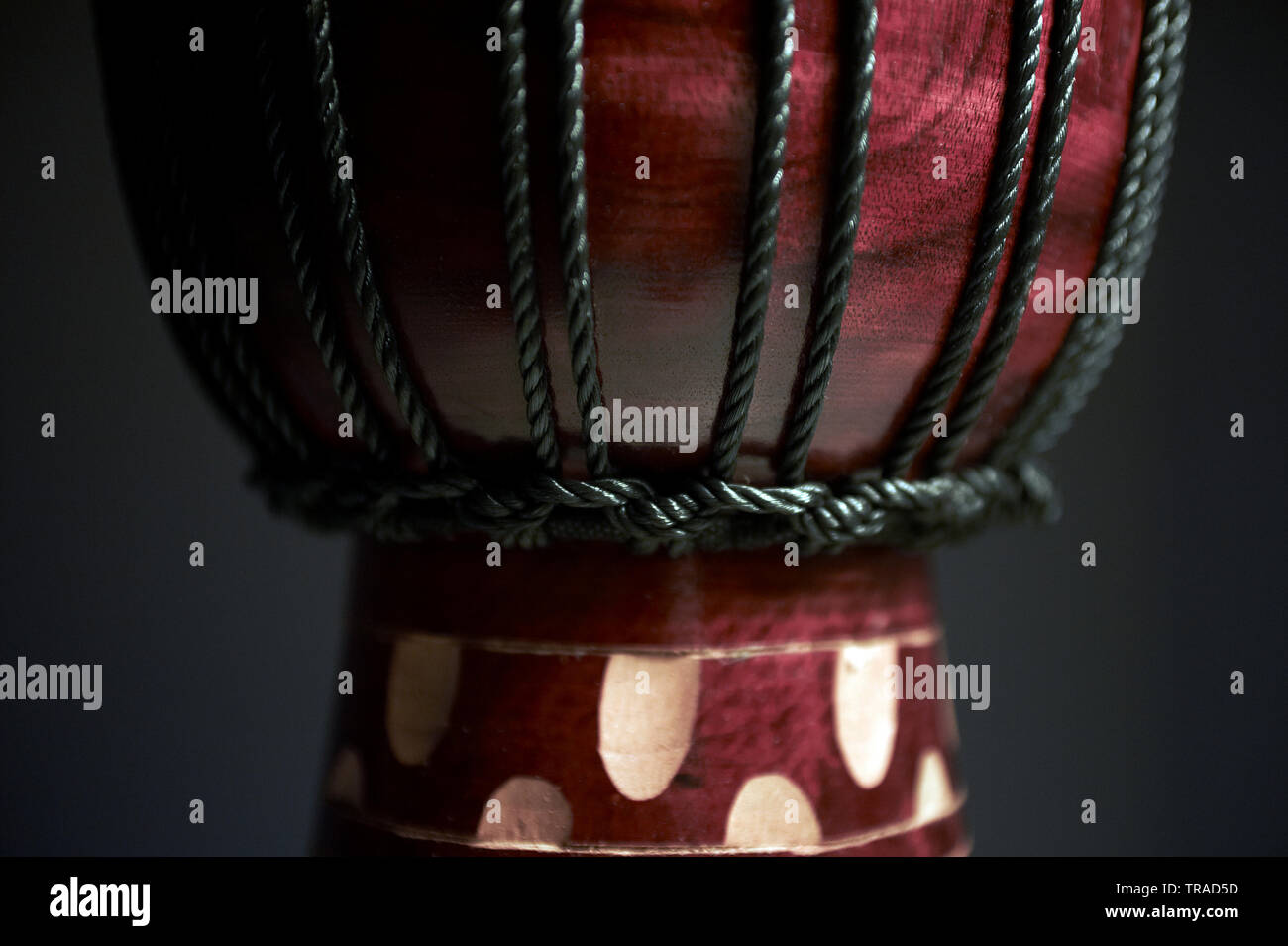 Beautiful close up shot in a studio of the African djembe a music ...
