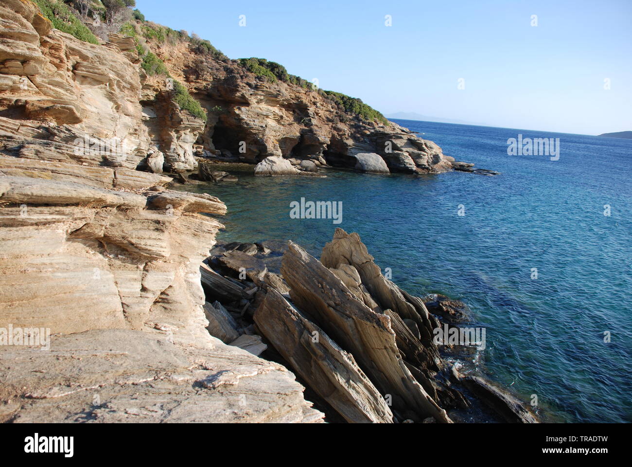 Andros Island in Greece. Summer 2018 Stock Photo