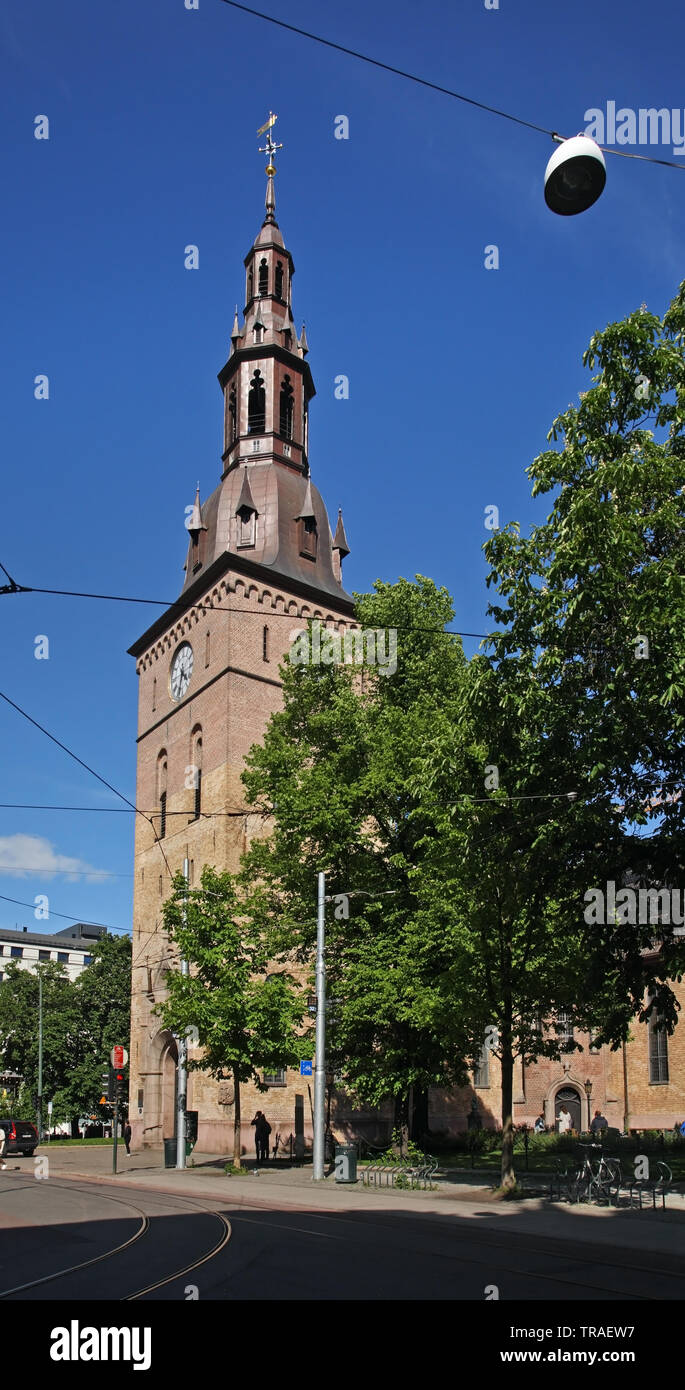 Oslo Cathedral (Domkirke) — formerly church of Our Savior in Oslo. Norway Stock Photo