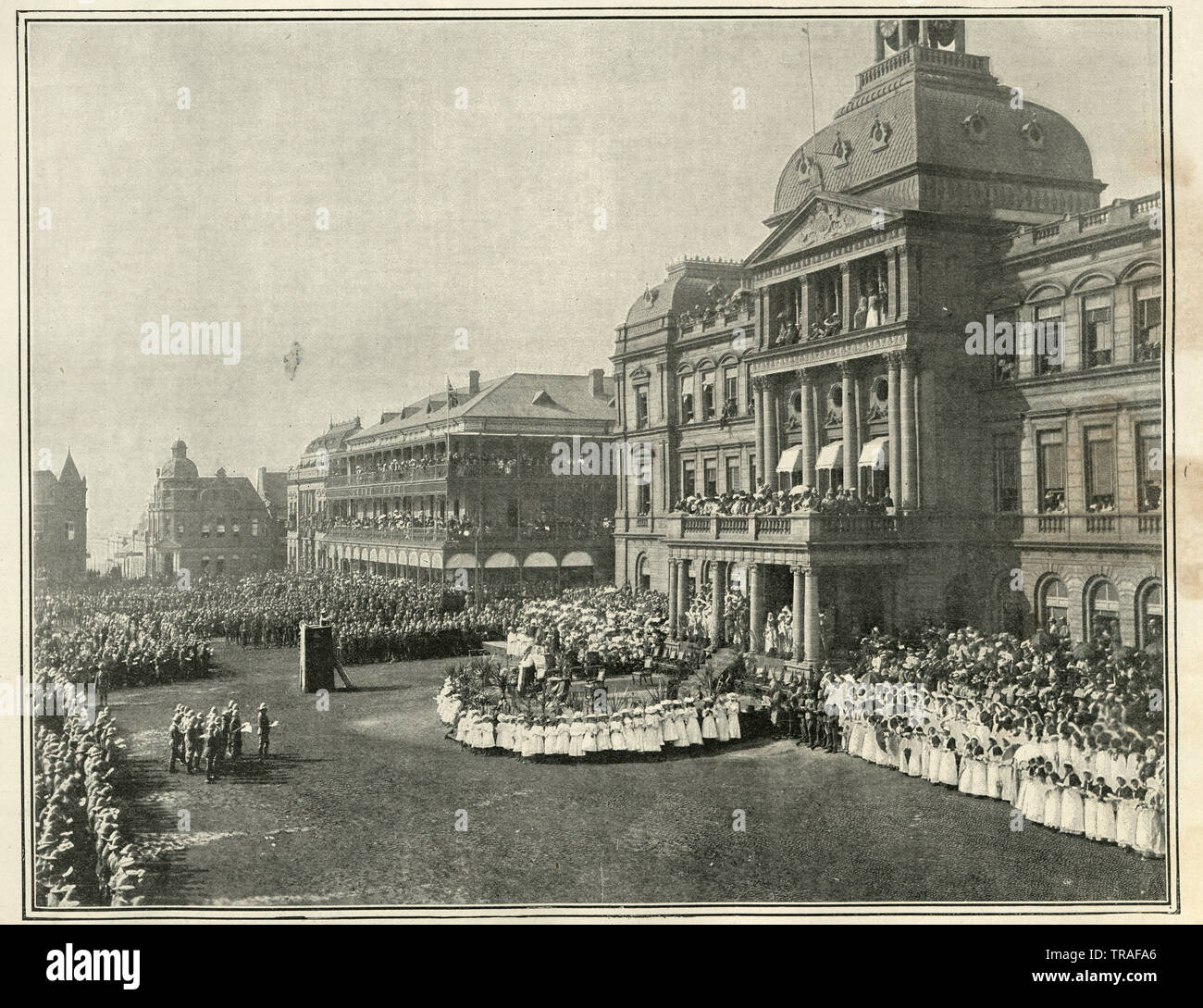 Vintage photograph of Service of thanksgiving for peace at Pretoria, second boer war, 1902 Stock Photo