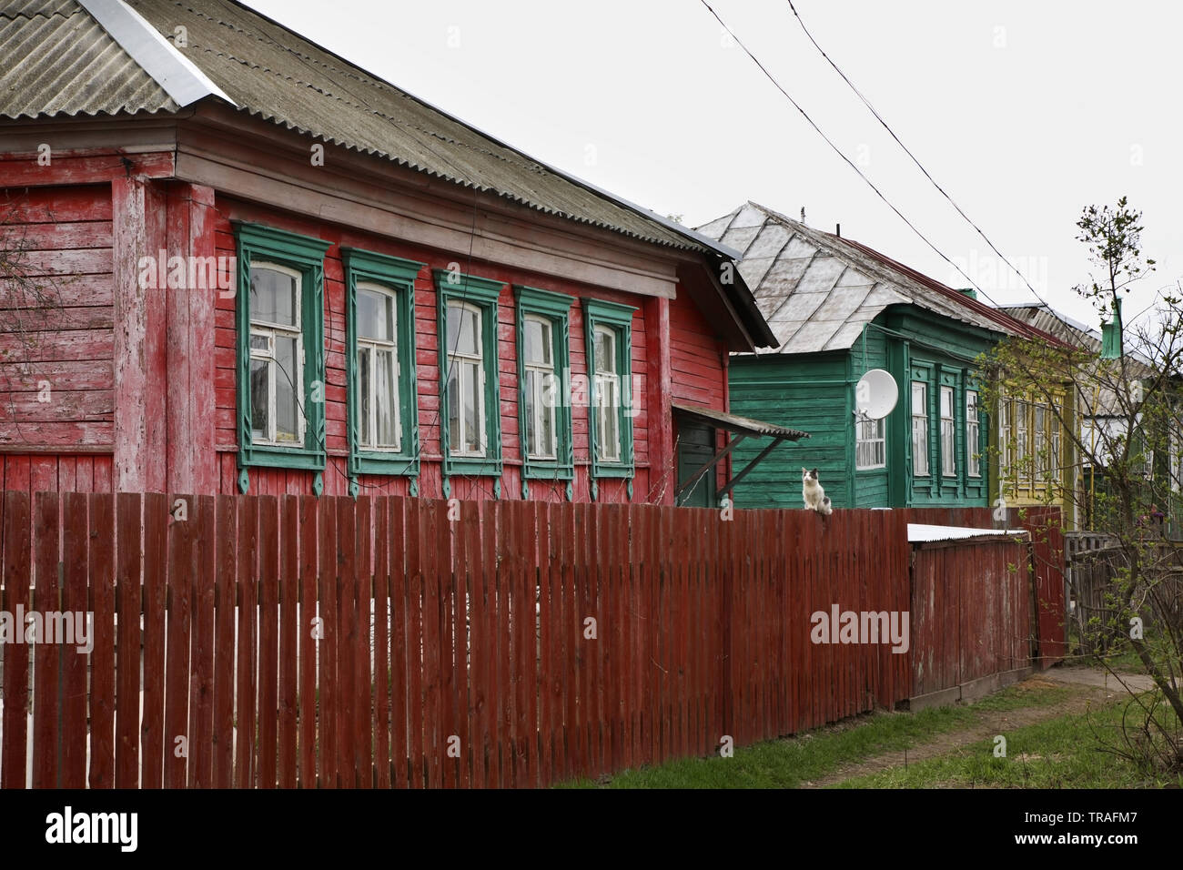 Old street in Spas-Klepiki. Ryazan Oblast. Russia Stock Photo
