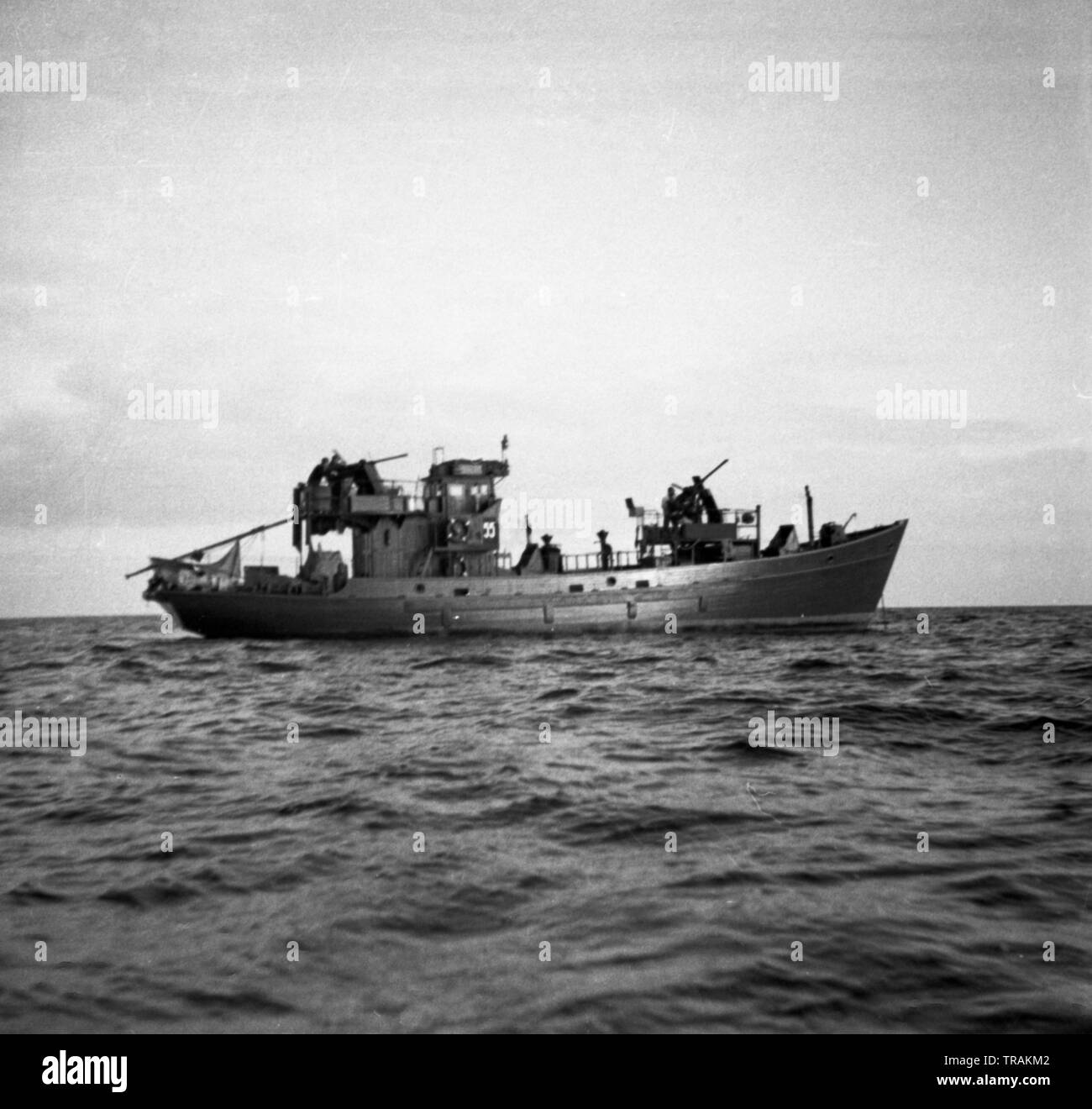 Kriegsfischkutter KFK 55 Deutsche Kriegsmarine / Germany Navy War Fishing Cutter Stock Photo
