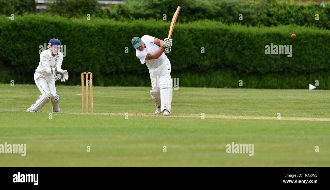 A Pott Shrigley batsman in action during the Derbyshire and Cheshire