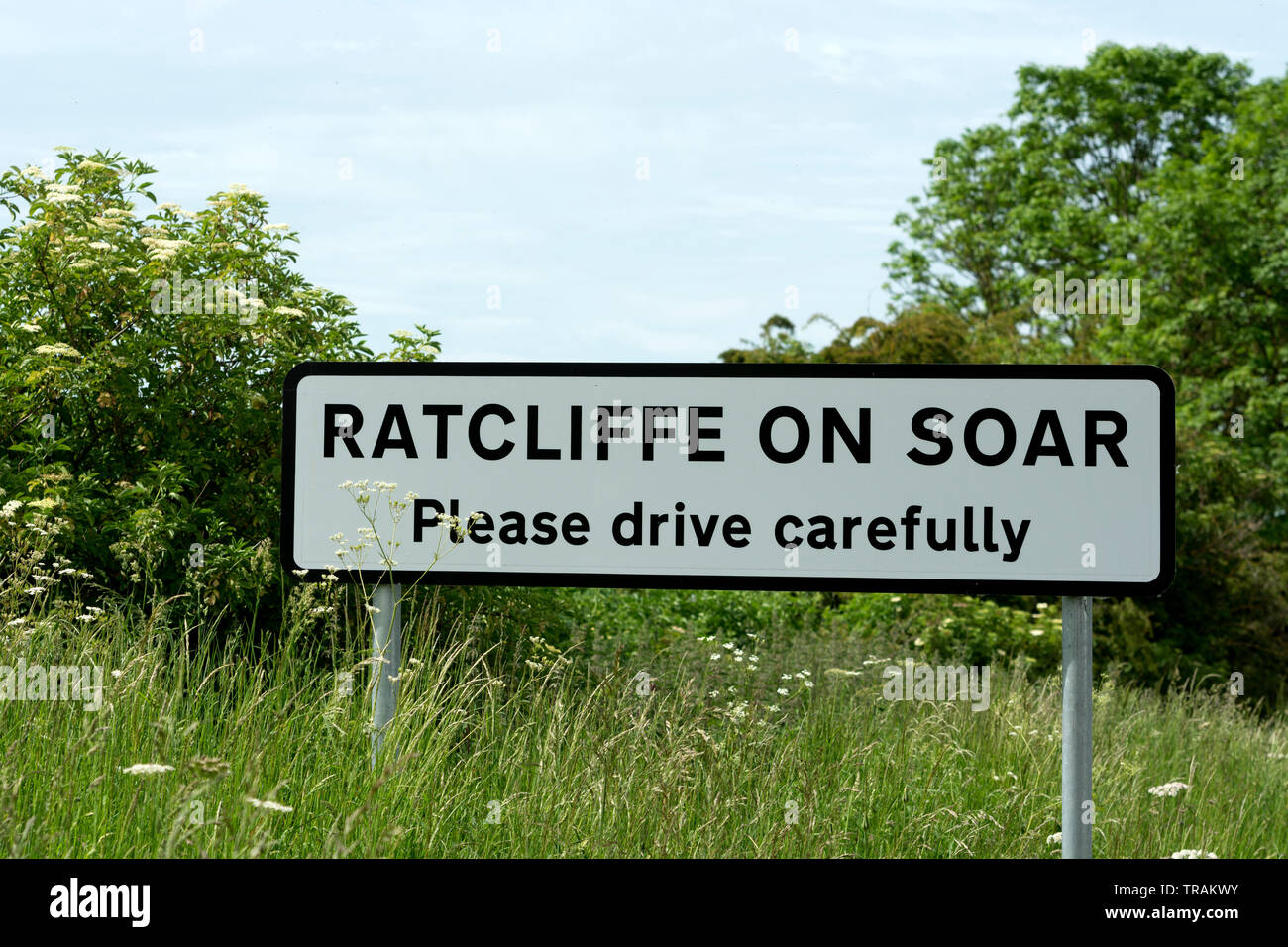 Ratcliffe on Soar village sign, Nottinghamshire, England, UK Stock