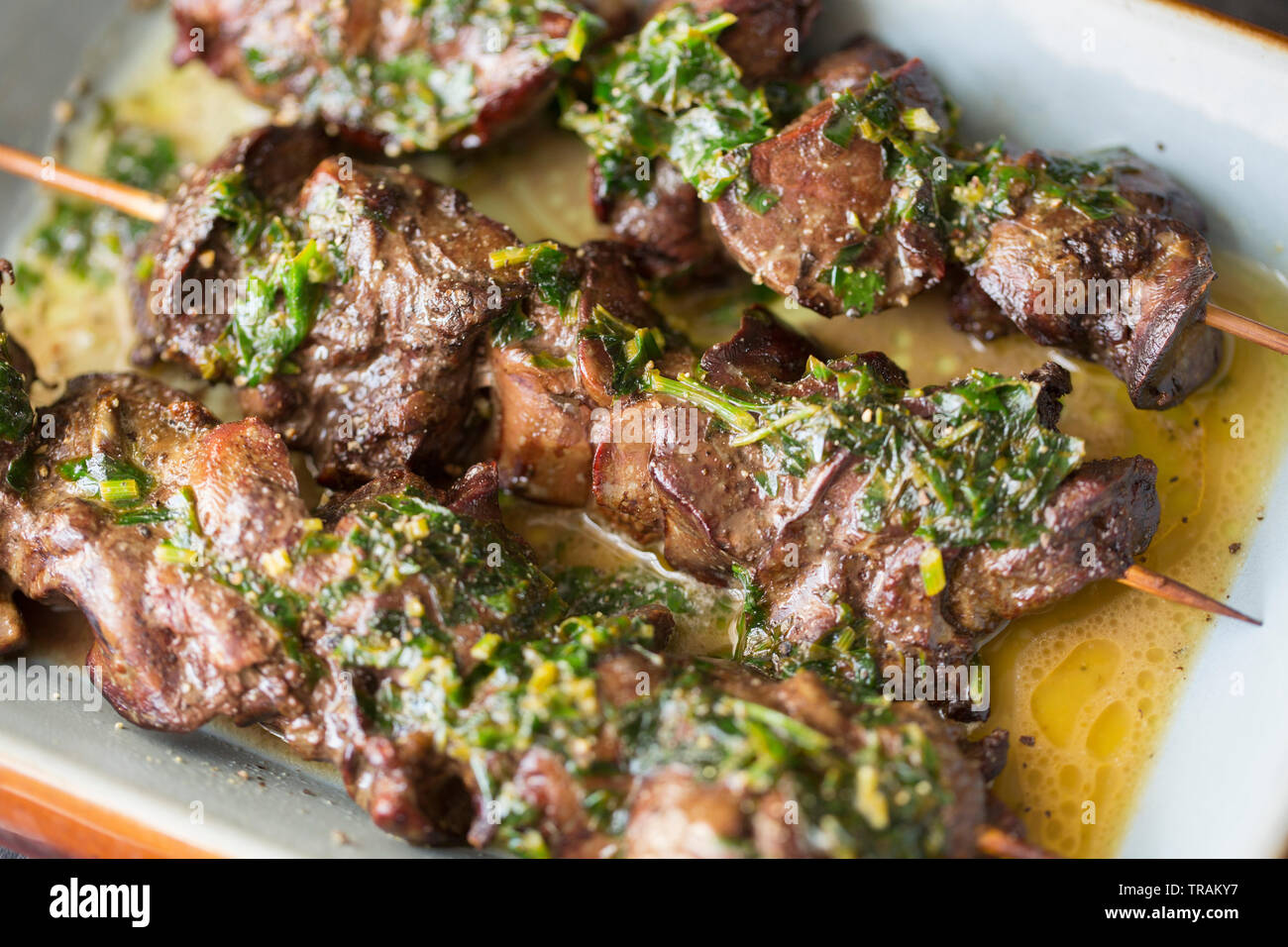 Cooked chicken livers that were reduced in price after reaching their