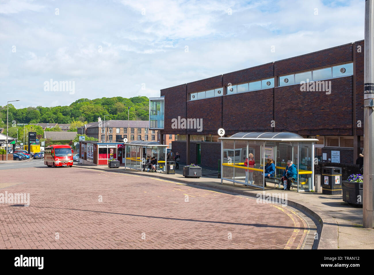 Bus station in Congleton Cheshire UK Stock Photo