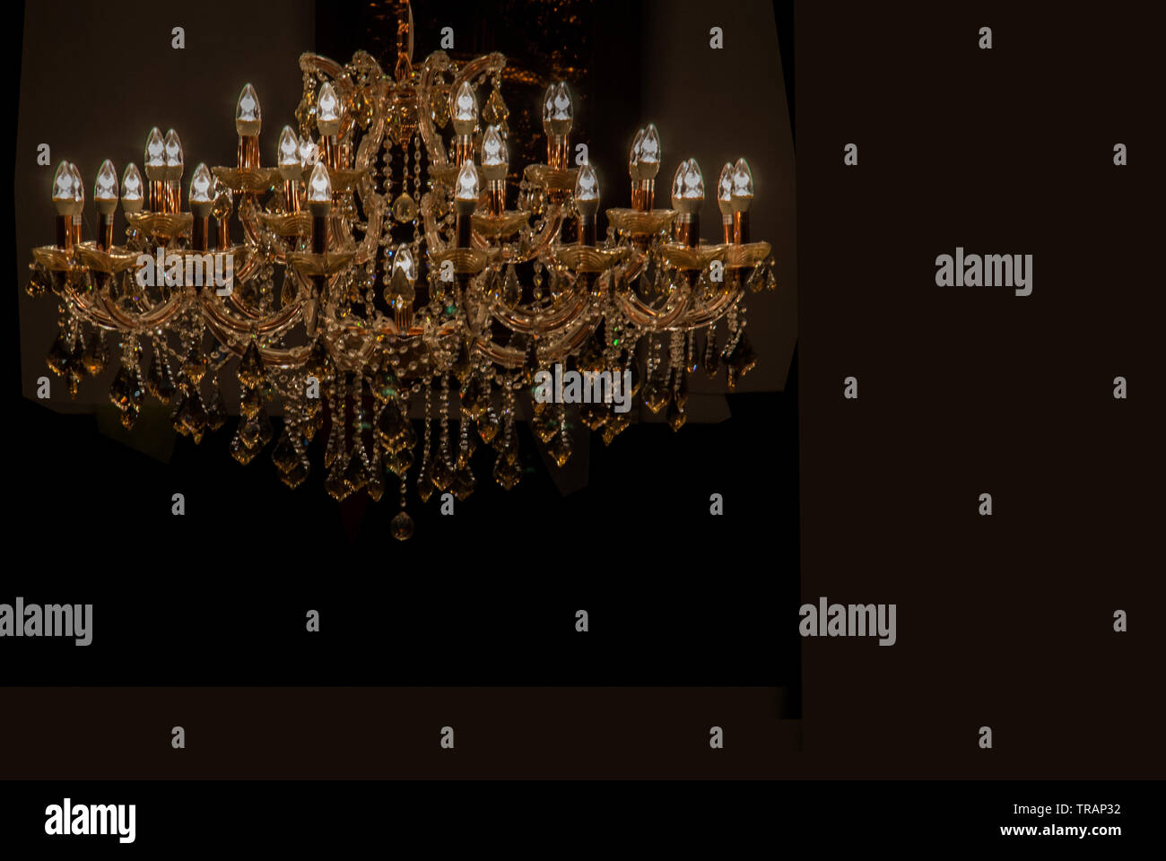 Dark Room Background Interior Chandelier Light In The Dark Classic