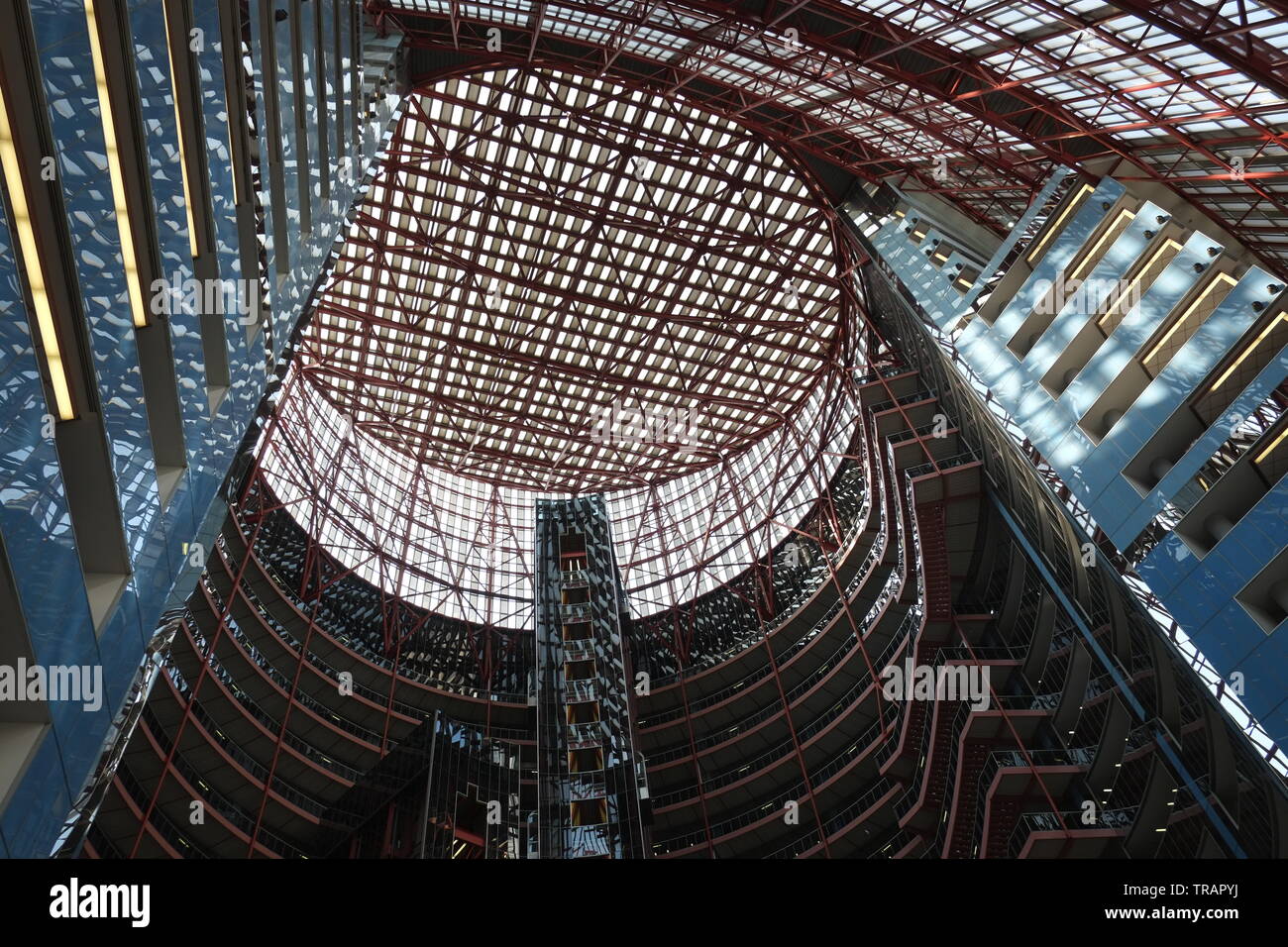 The James R. Thompson Center is located at 100 W. Randolph Street in the Loop district of Chicago and houses offices of the Illinois state government Stock Photo