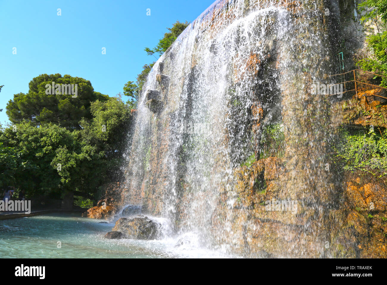 Beautiful waterfall in the park of the Castle Hill in Nice, France Stock  Photo - Alamy