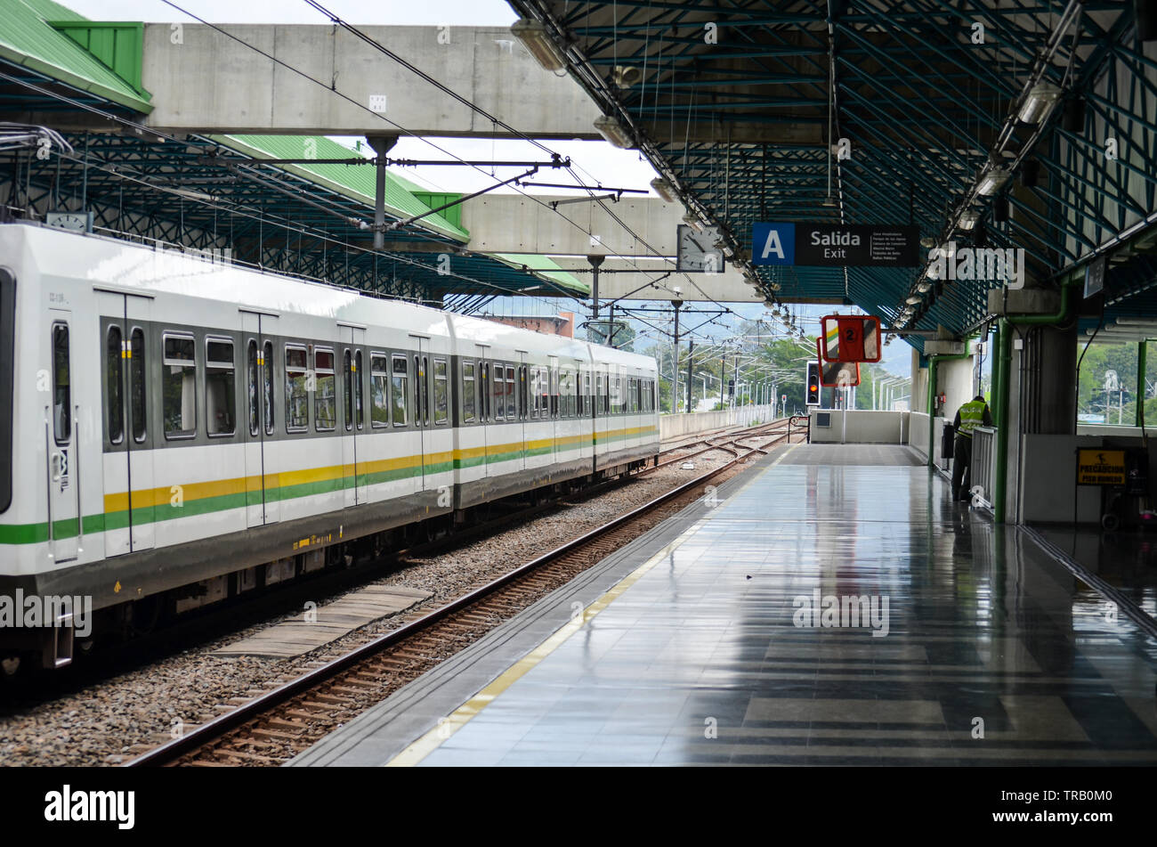 The impressive cleanliness seen in Metro de Medellin facilities Stock Photo