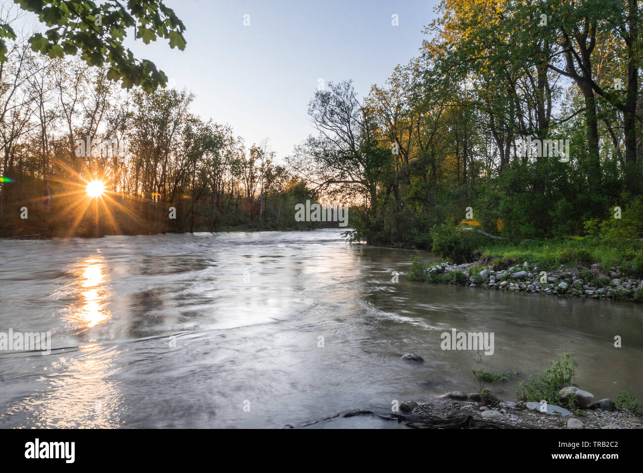 water landscape at sunset Stock Photo - Alamy