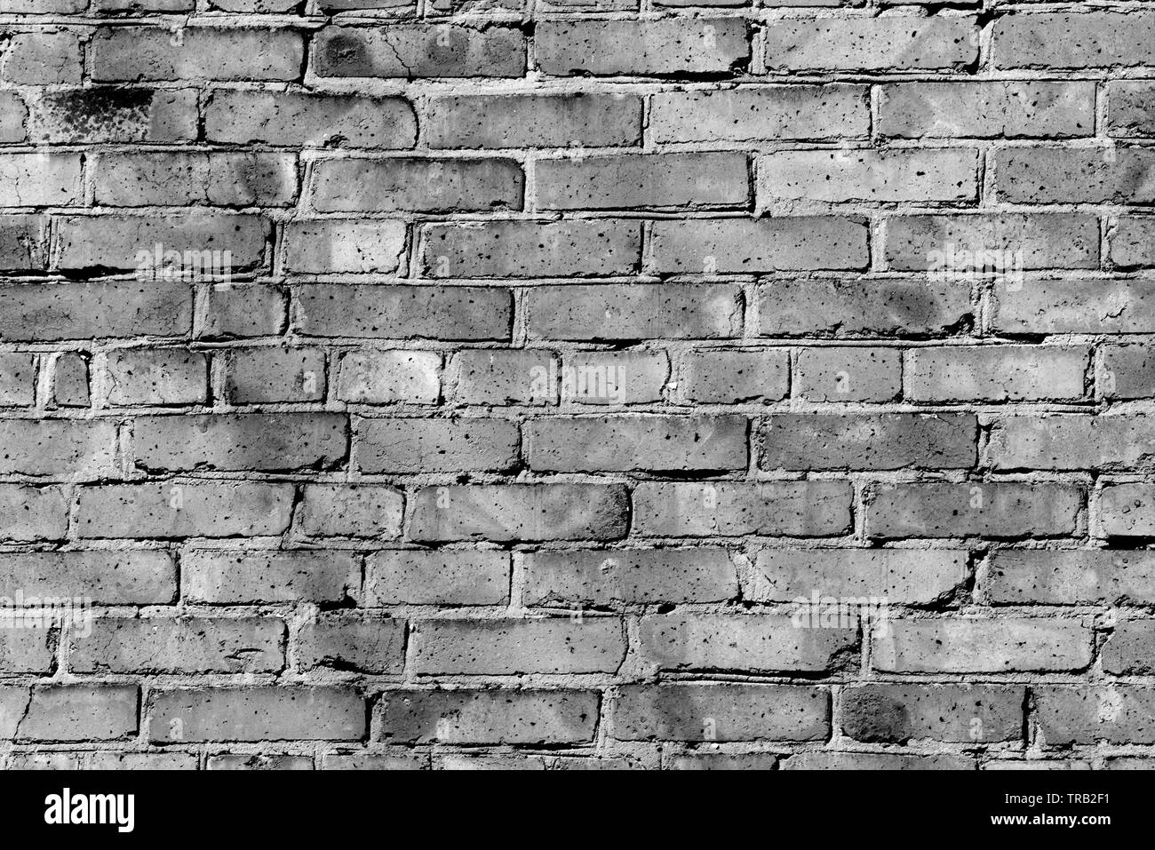 Old brick wall texture close up. Brick wall background black and white