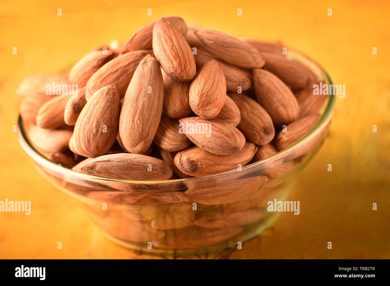 Almond On Transparent Bowl Stock Photo Alamy