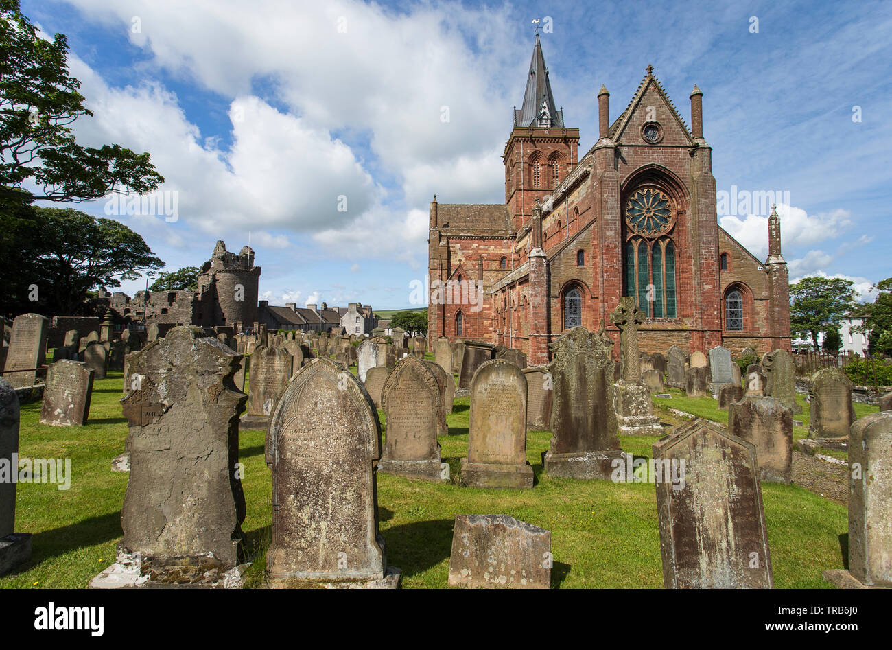 Image shows the St. Magnus Cathedral in Kirkwall, Orkney Island Stock Photo