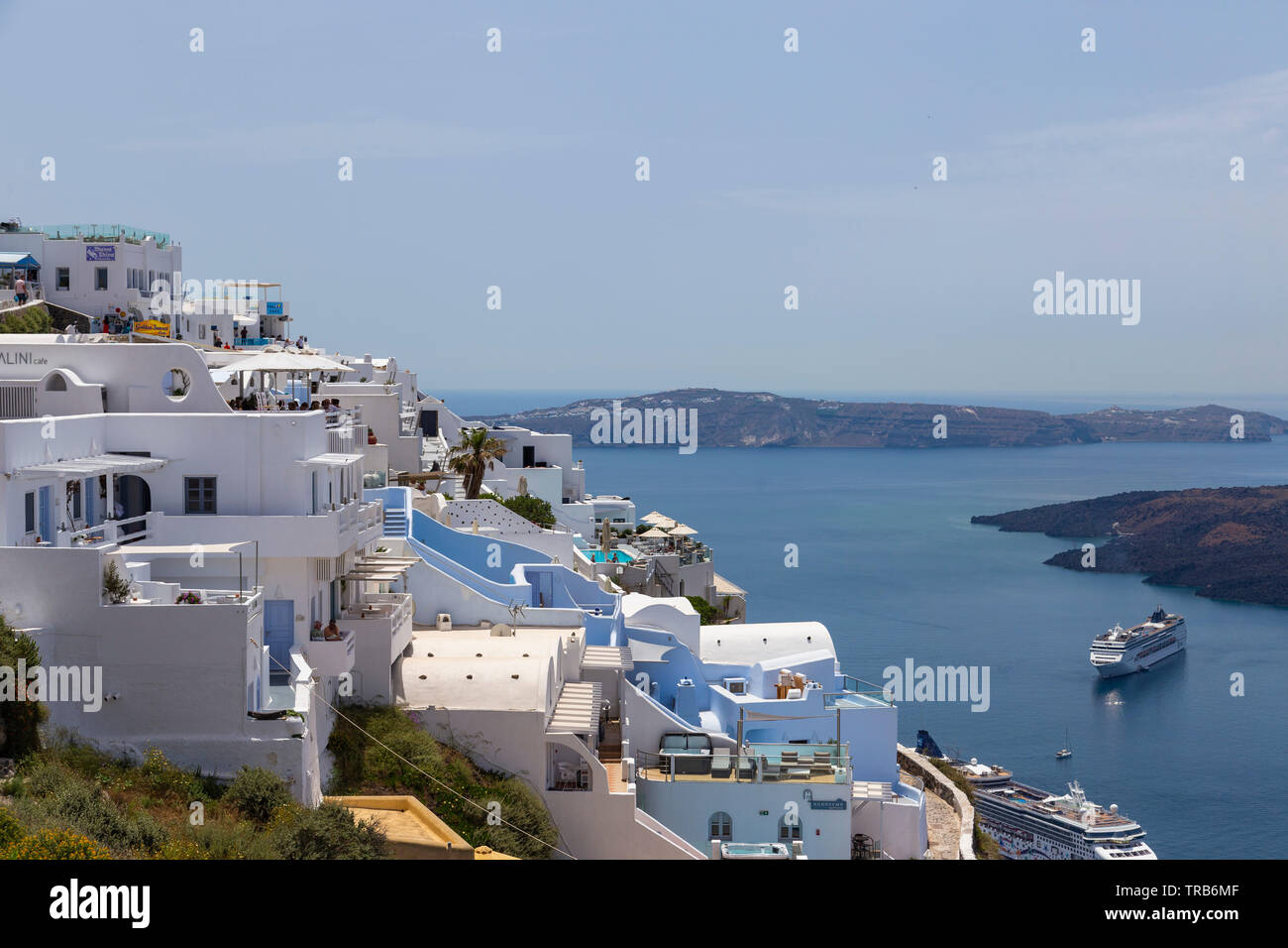 Fira town santorini island greece - Stock Image