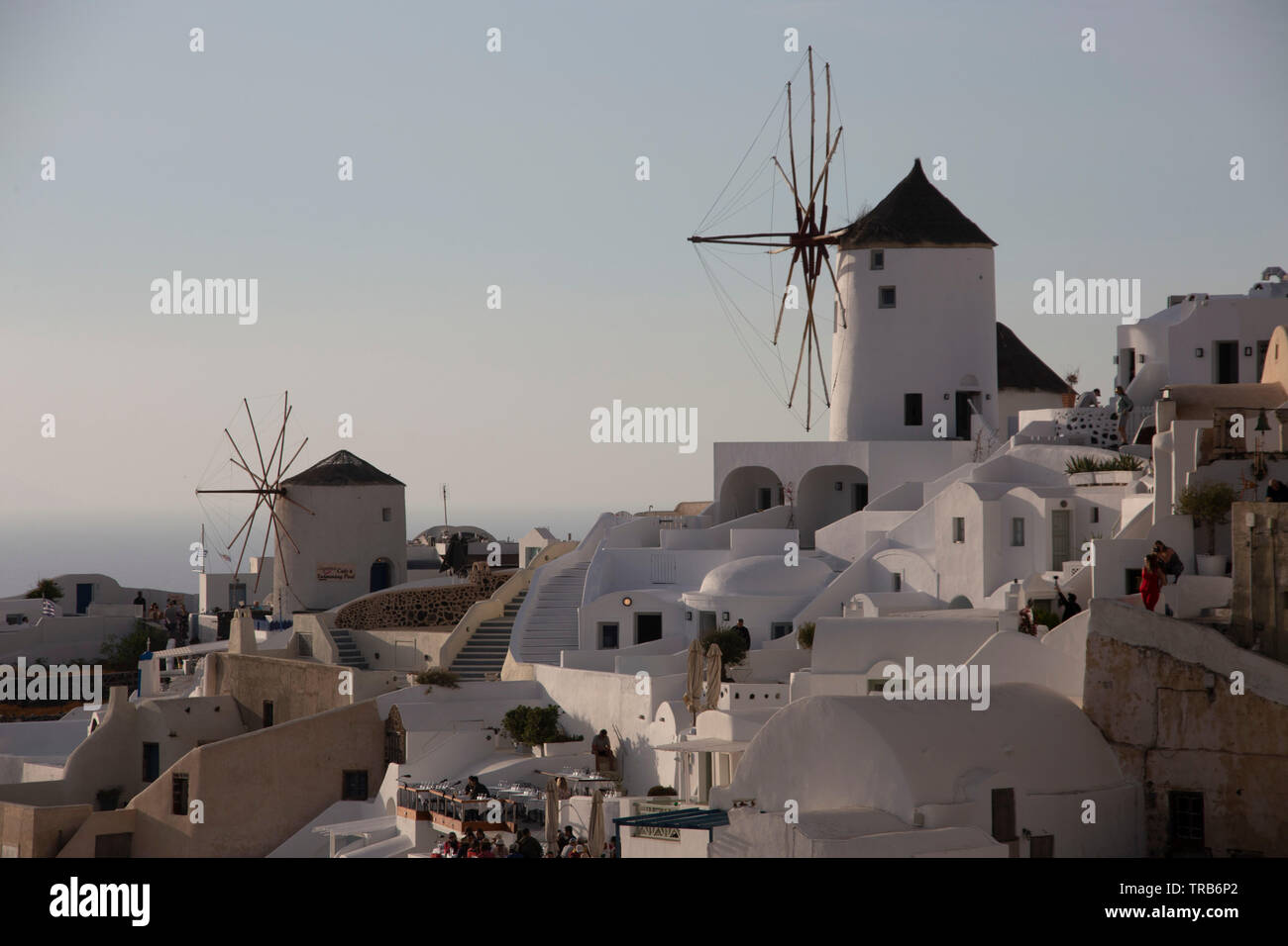 view of Oia town and colorful buildings - Stock Image