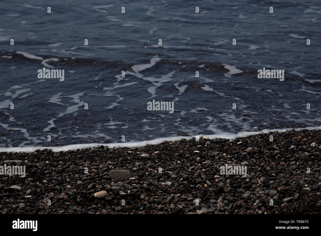 Volcanic beach at Santorini island Cyclades - Stock Image