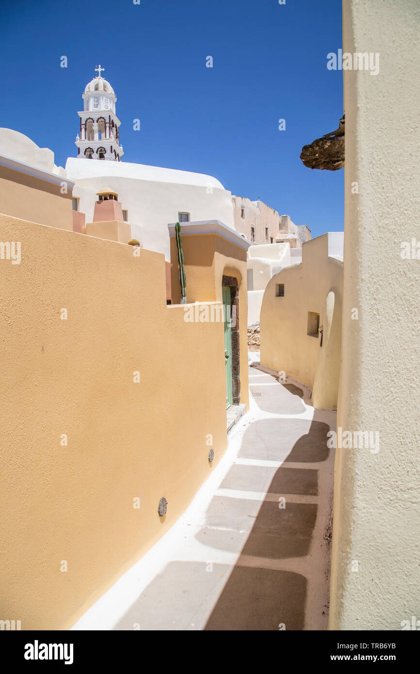 Santorini colorful Traditional Streets - Stock Image