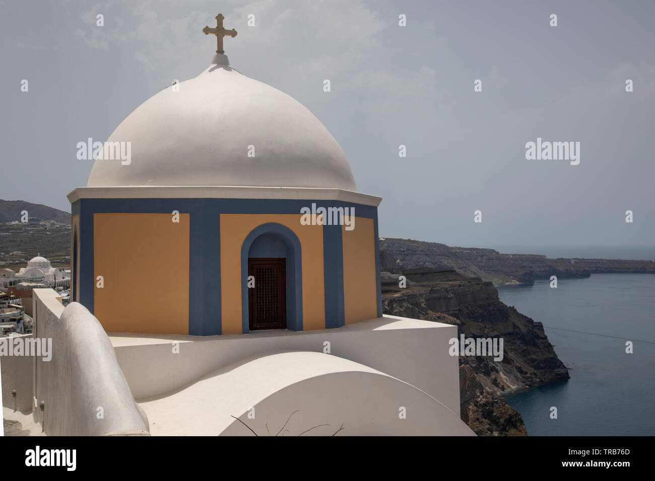 View of a church at Santorini Island Greece Stock Photo