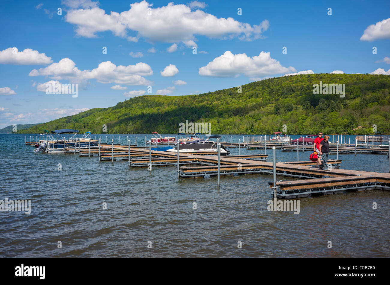 Lake Front Park and marina on Otsego Lake in Cooperstown, New York, USA