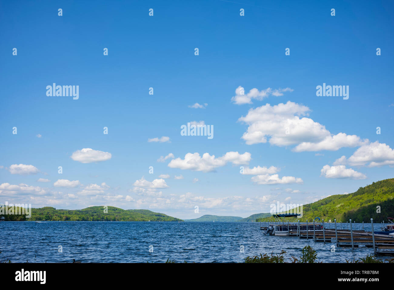 Lake Front Park and marina on Otsego Lake in Cooperstown, New York, USA