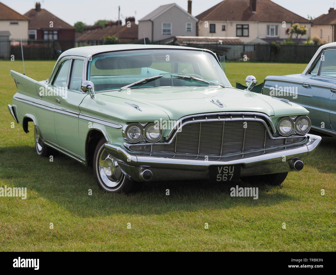 Sheerness, Kent, UK. 2nd June, 2019. 31st Swale Vehicle Enthusiasts Car Show. Pictured: a Chrysler 1960 Desoto Adventurer. Credit: James Bell/Alamy Live News Stock Photo