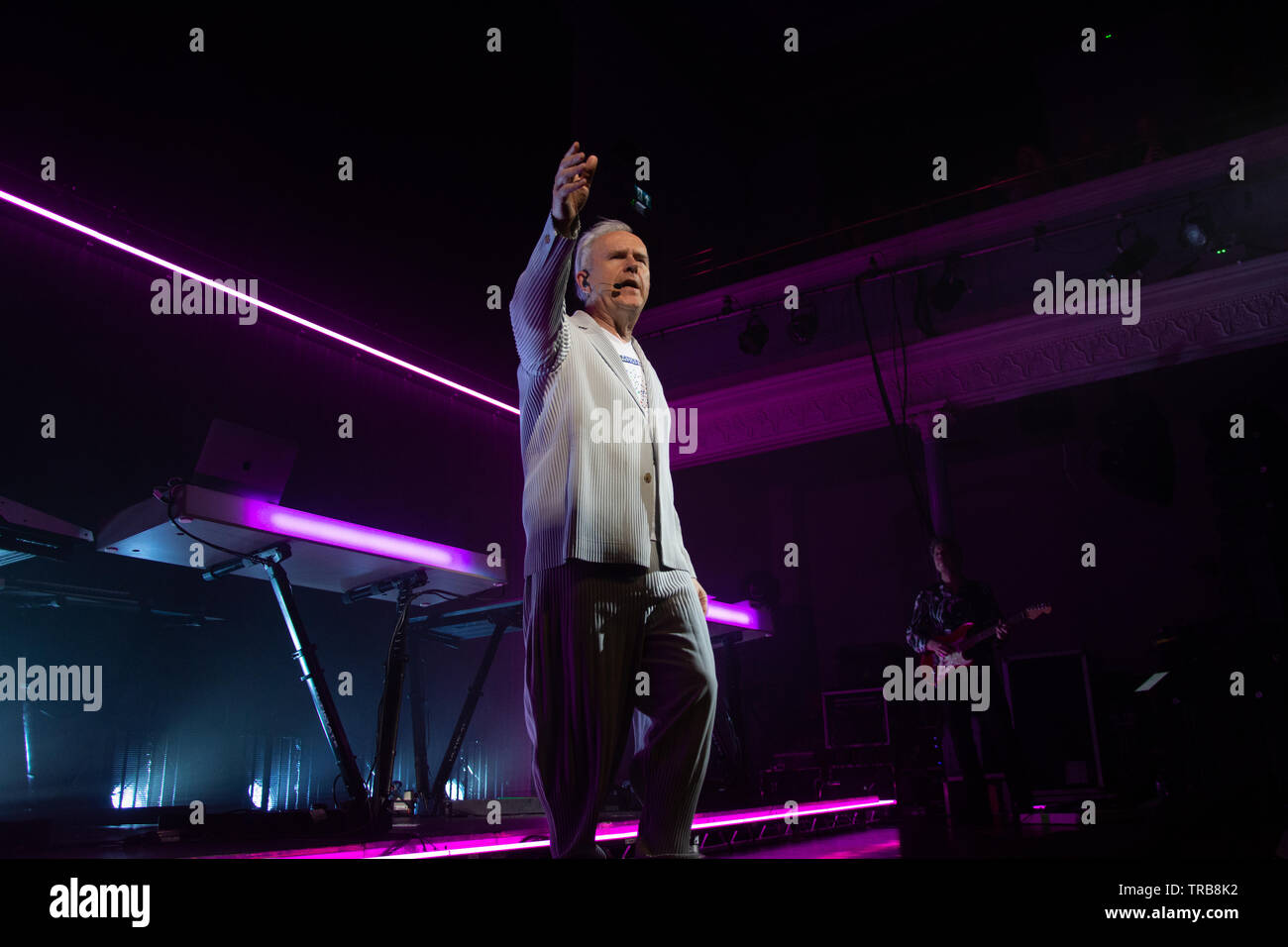 Photographs of Howard Jones at the Queens Hall Edinburgh Scotland. 35 Years anniversary of 'Humans Lib' Album and Transform 31st May 2019 Stock Photo