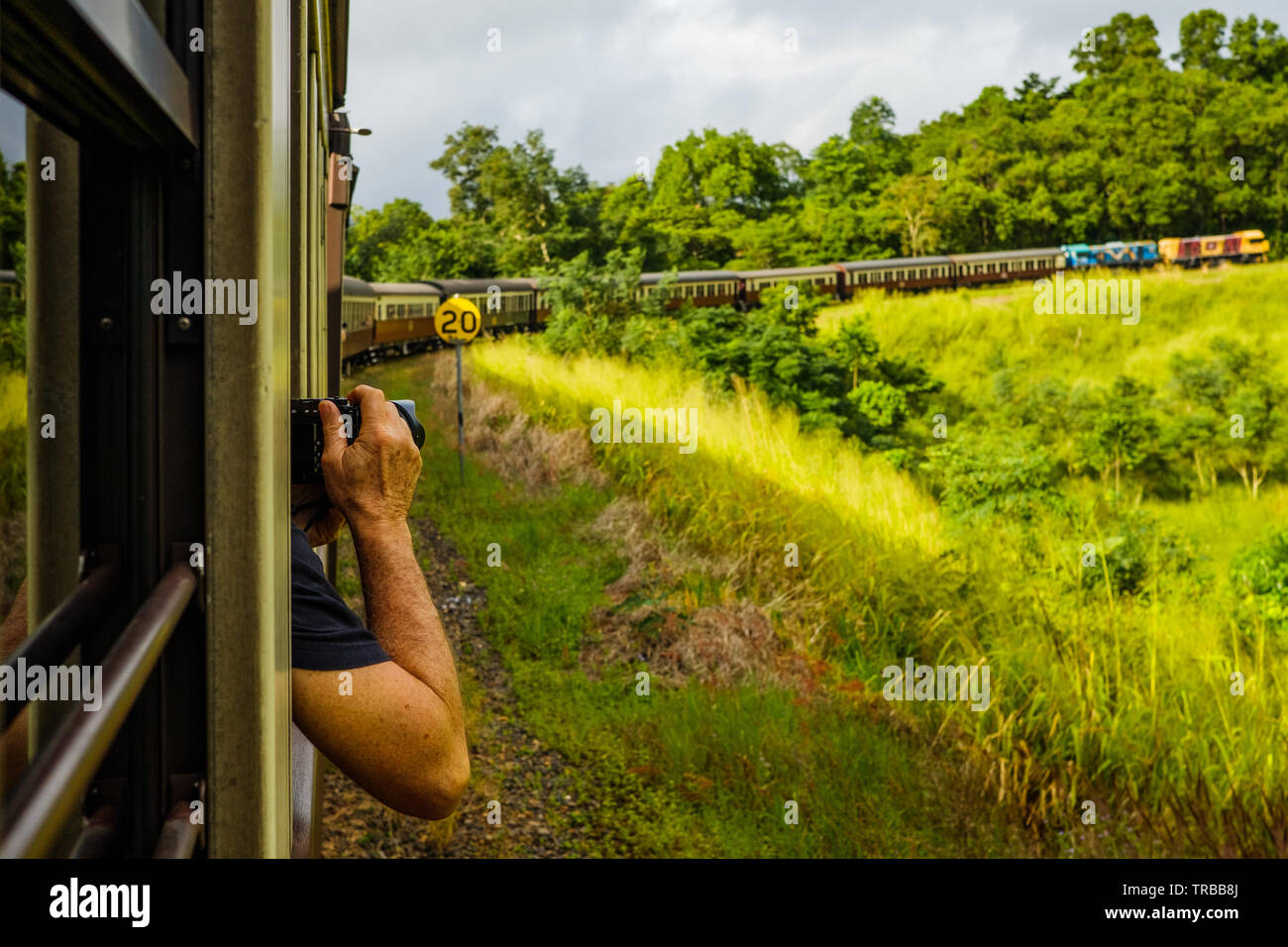 Train at Horseshoe Bend on the Kuranda Scenic Railway, Cairns