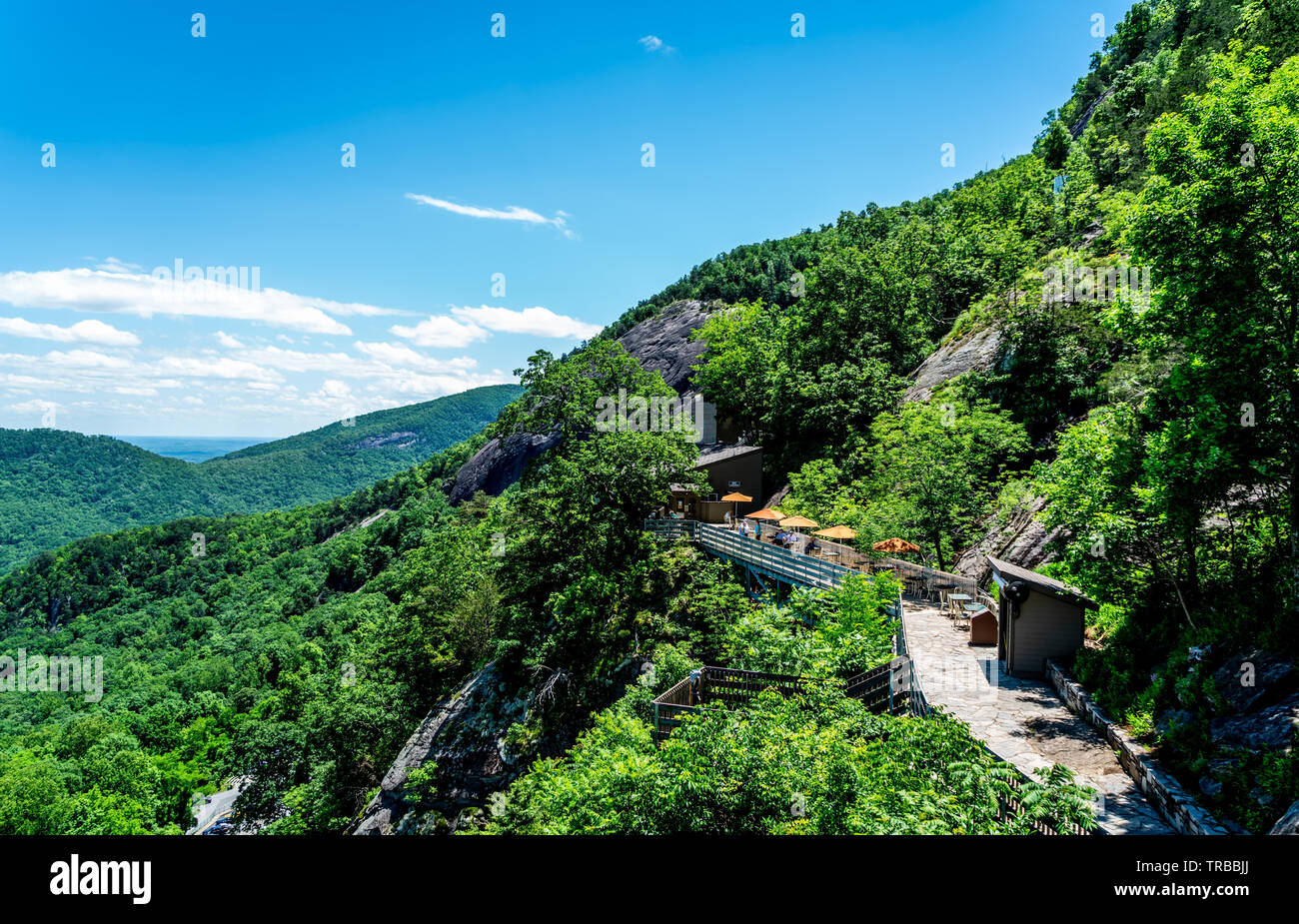 Much of the beauty you will see from hiking your way up to the top of Chimney rock and beyond it. Stock Photo