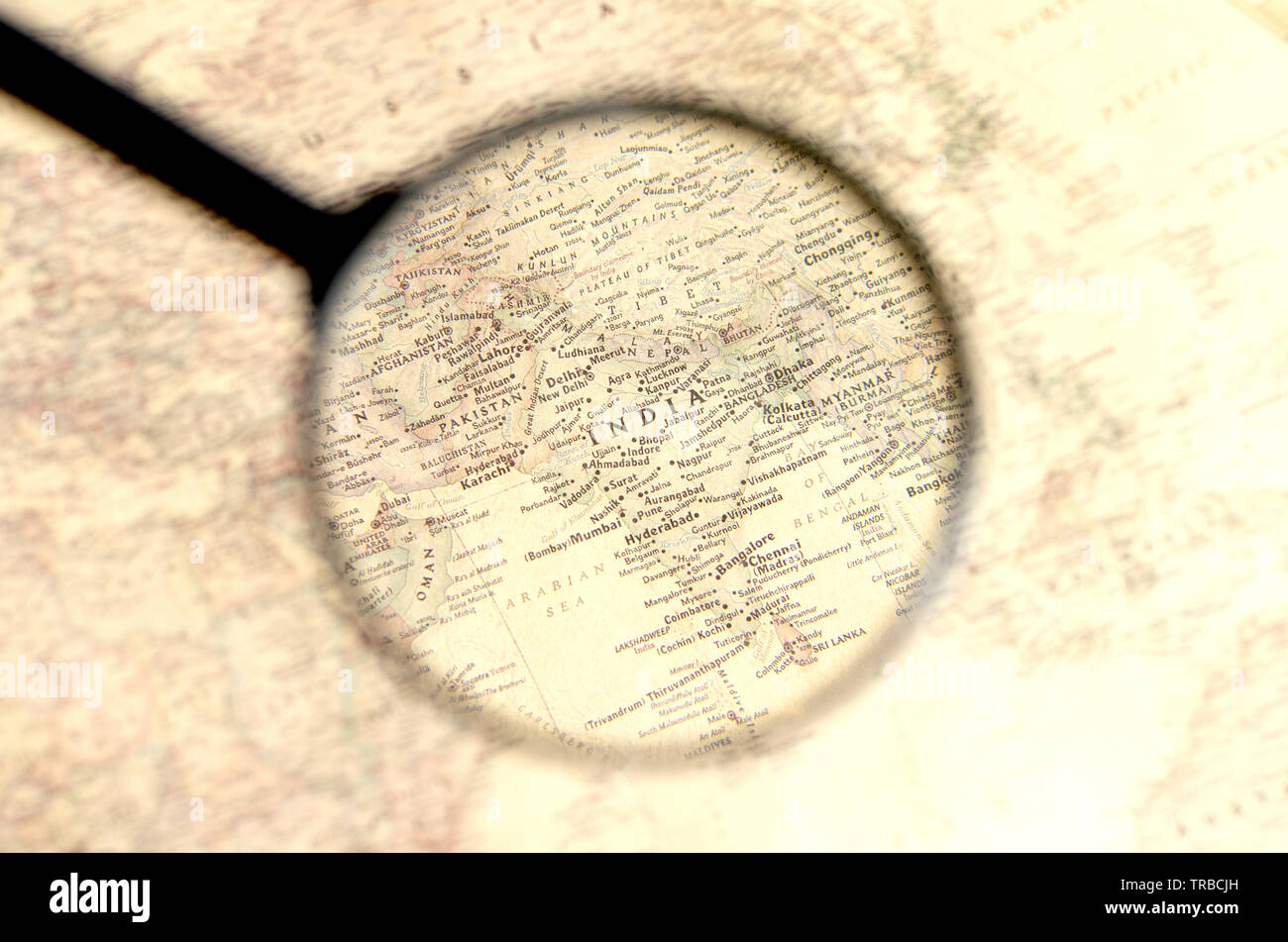 India Map With Magnifying Glass High Resolution Stock Photography and ...