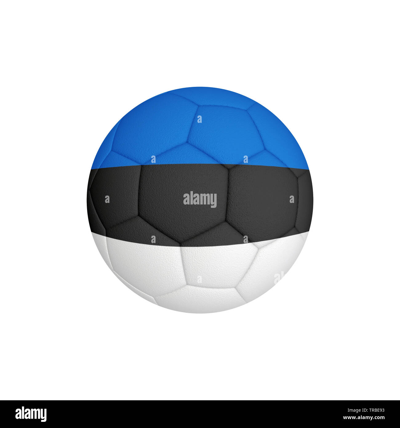 Soccer ball with the flag of Estonia isolated on a white background