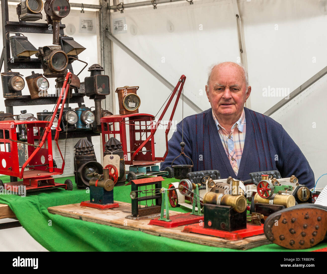 Innishannon, Cork, Ireland. 02nd June, 2019. Finbarr Hegarty, Clonakilty with his collection of antiques     at the Innishannon Steam and vintage rally at Innshannon, Co. Cork, Ireland Credit: David Creedon/Alamy Live News Credit: David Creedon/Alamy Live News Stock Photo