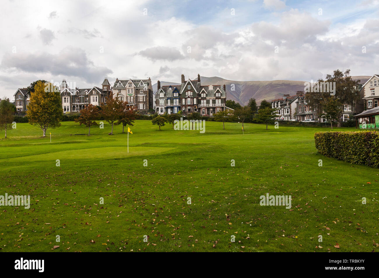 A scenic view of Hope Park,Keswick with Skiddaw in the background in the Lake District National Park,Cumbria,England,UK Stock Photo