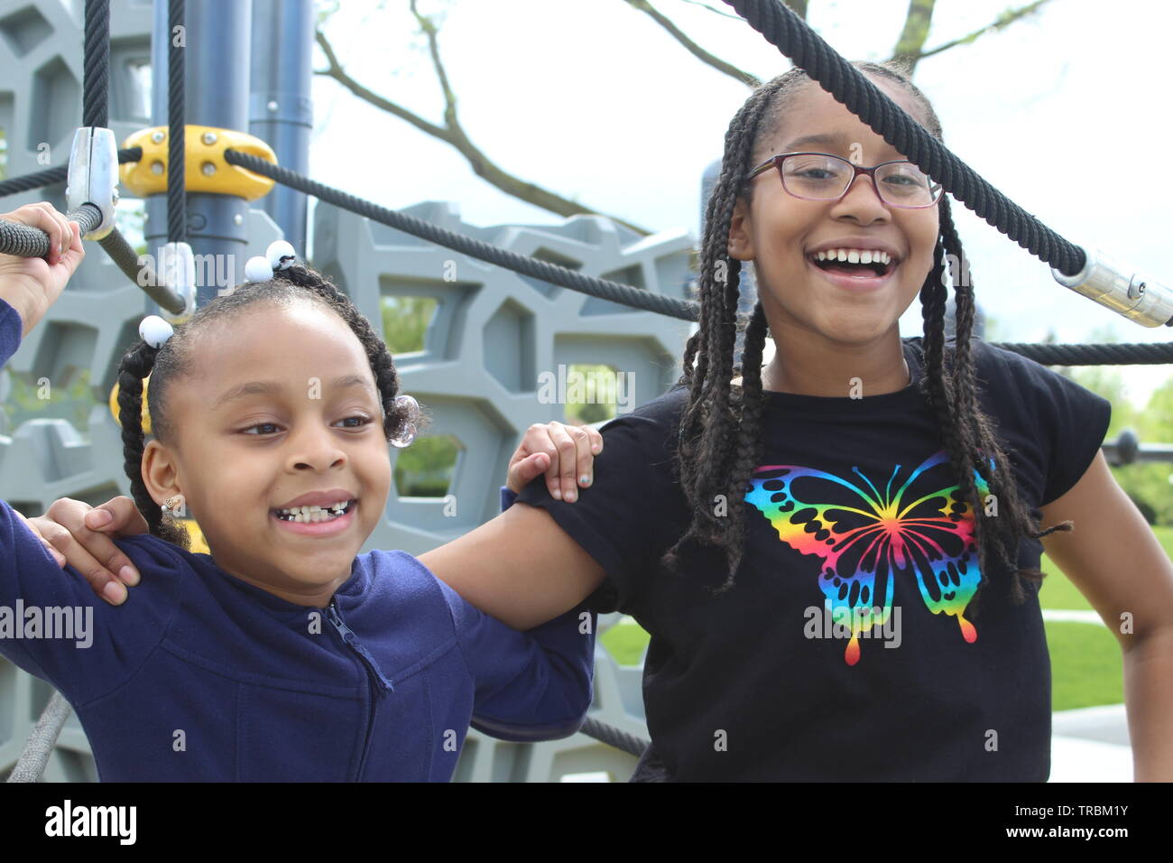 Kids Playing In The Park Stock Photo Alamy