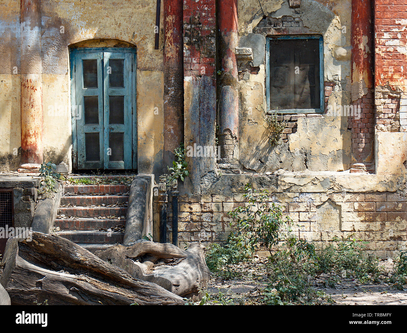 Edifice of an abandoned building in India Stock Photo - Alamy