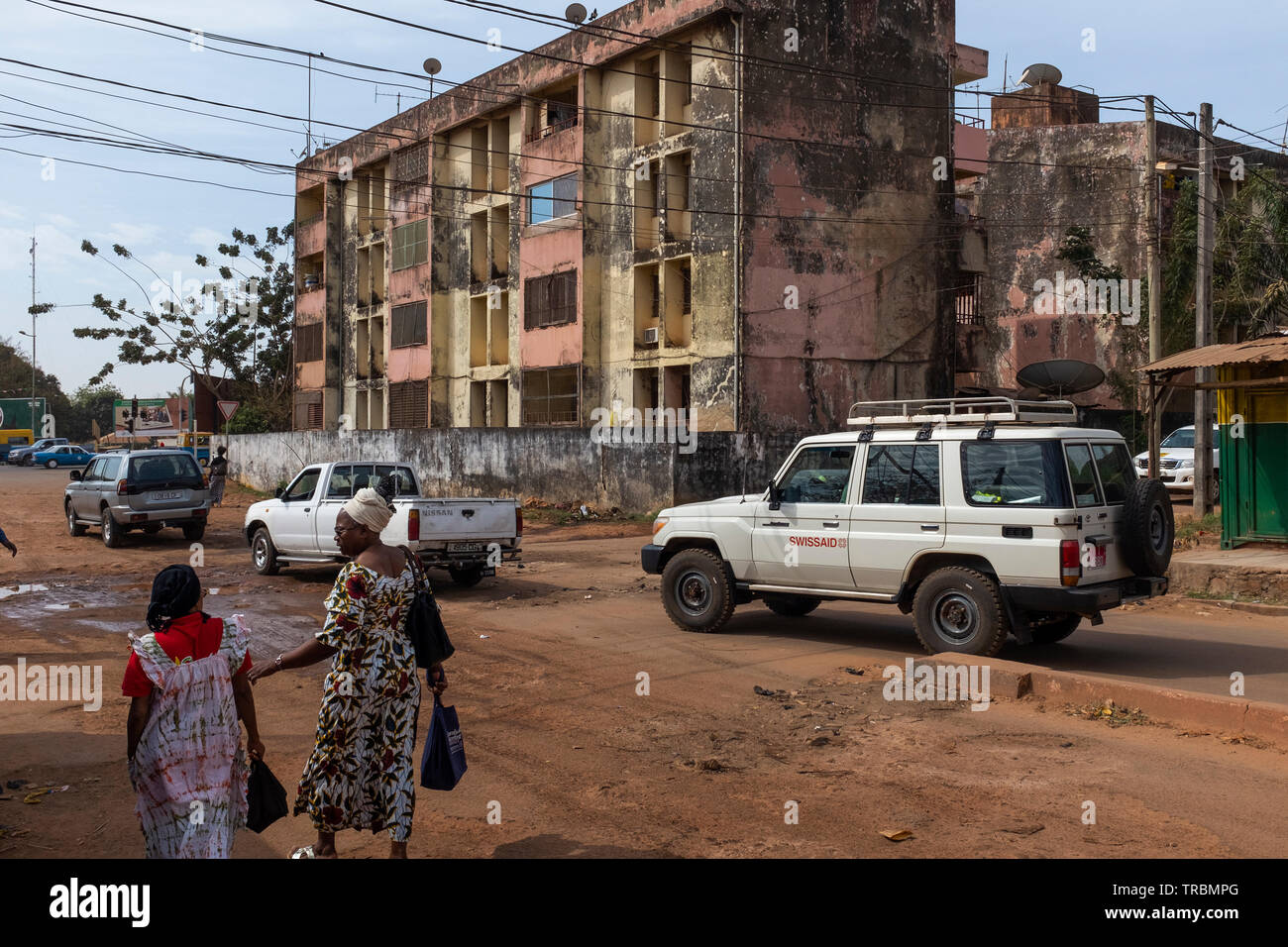 Bissau, Republic of Guinea-Bissau - February 8, 2018: Street scene in