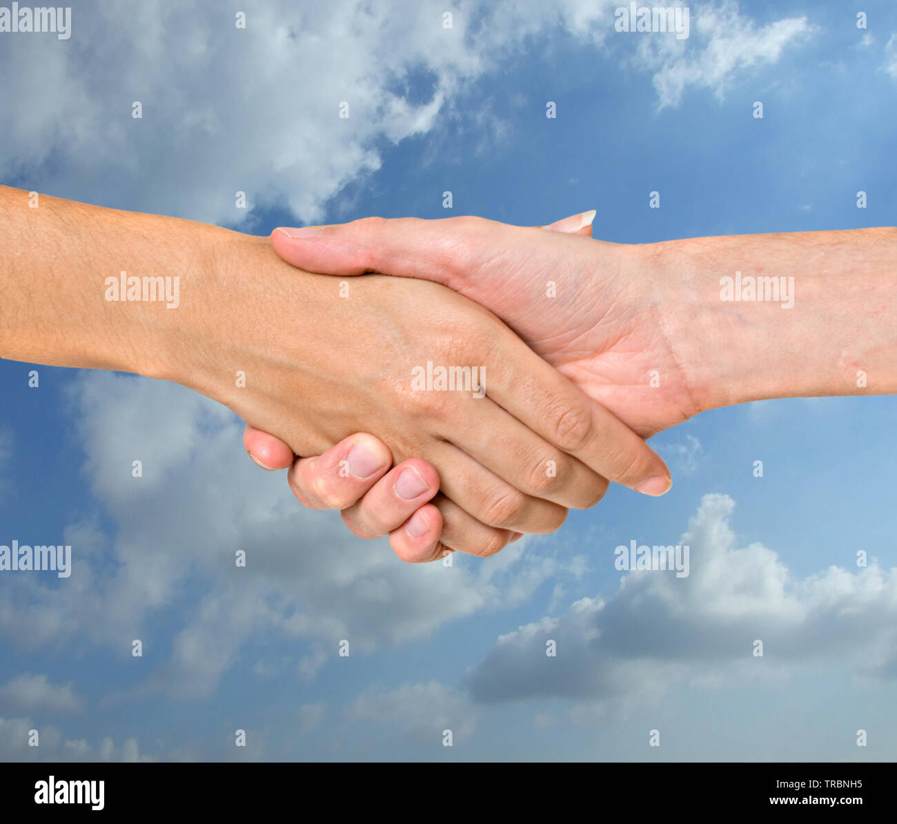 Female hands on cloudy sky hi-res stock photography and images - Alamy