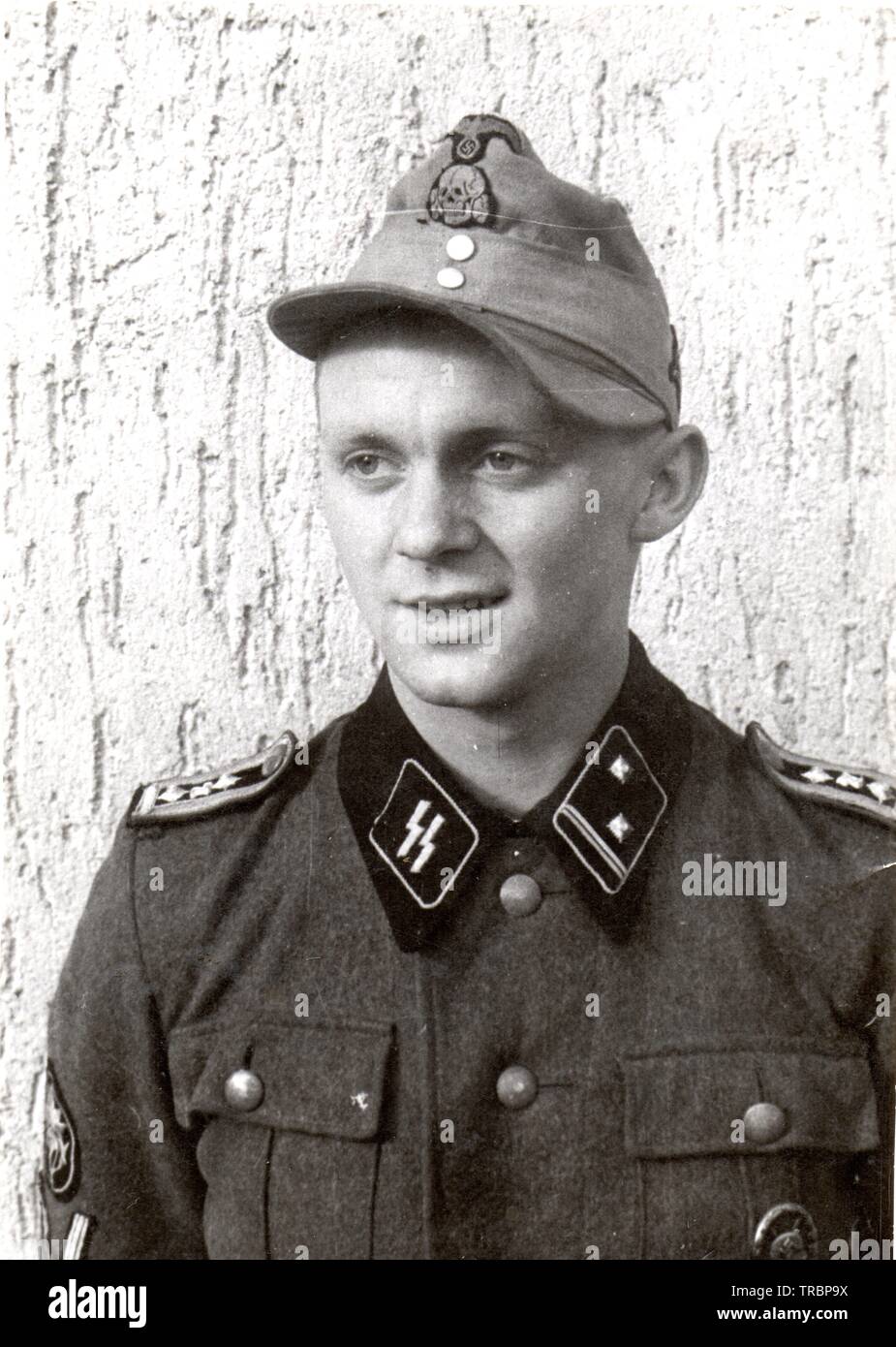 Hauptscharführer  Senior Sgt Werner Schulz Waffen SS Division Nord 1944 Stock Photo