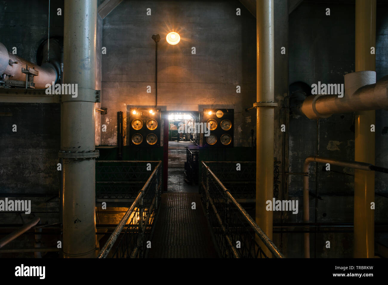 Interior of historic Steam Plant in south Seattle. GeorgeTown area with machinery Stock Photo